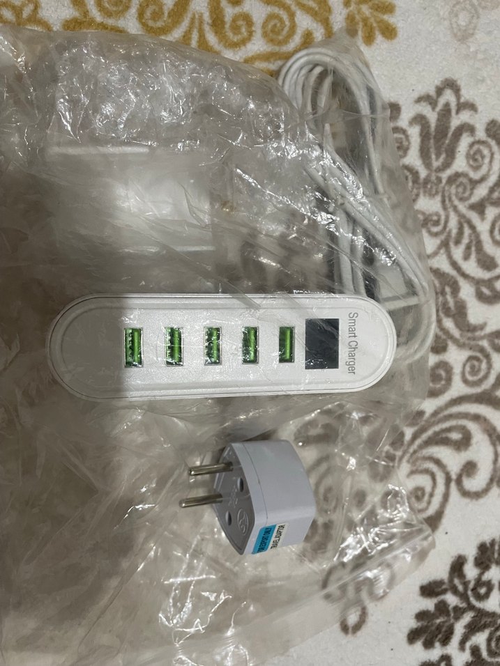 5 USB'li Beyaz Akıllı Telefon Şarj Cihazı - Görsel 2