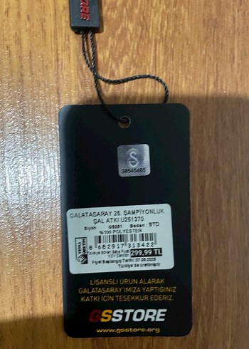 Uzun Siyah Altın Renkli Erkek Atkı - Görsel 2