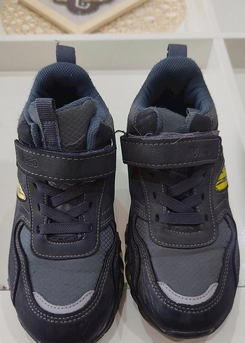 Gri Erkek Çocuk Sneakers Velcro Bantlı