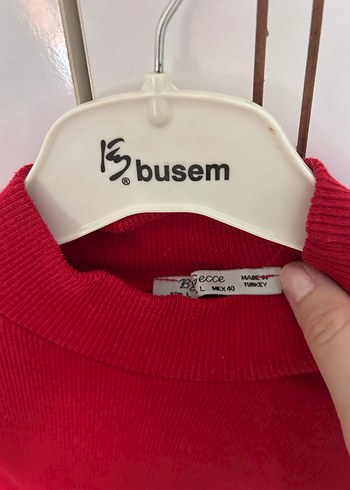 Diğer Düğmeli Kırmızı Kadın Yarım Balıkçı bluz