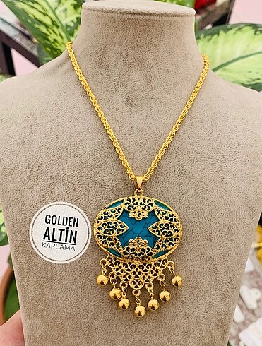 22 ayar altın kaplama kolye