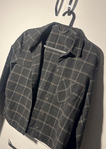 Gri Düğmeli Uzun Kollu Kadın Gömlek - Görsel 2