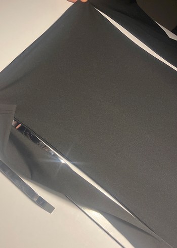 Siyah Midi Kalem Elbise, Uzun Kollu, V Yaka - Görsel 2