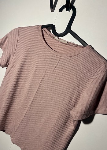 Bej Kadın Kısa Kollu Basic Tişört - Görsel 2