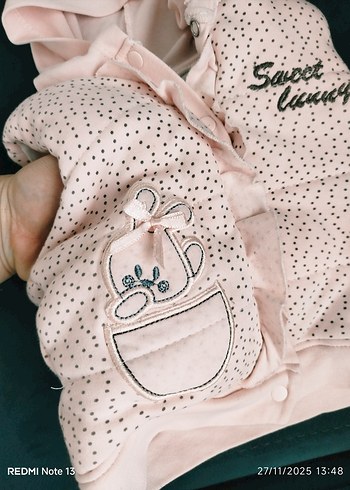 Pembe Kapüşonlu Bebek Kış Tulumu - Görsel 4