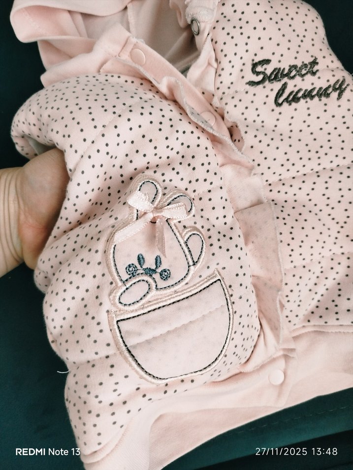 Pembe Kapüşonlu Bebek Kış Tulumu - Görsel 4