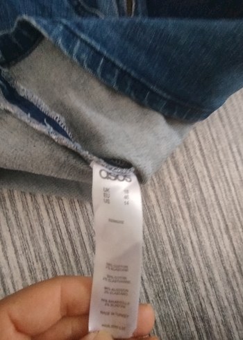 Kadın Mavi Kot Kısa Tulum - Görsel 6