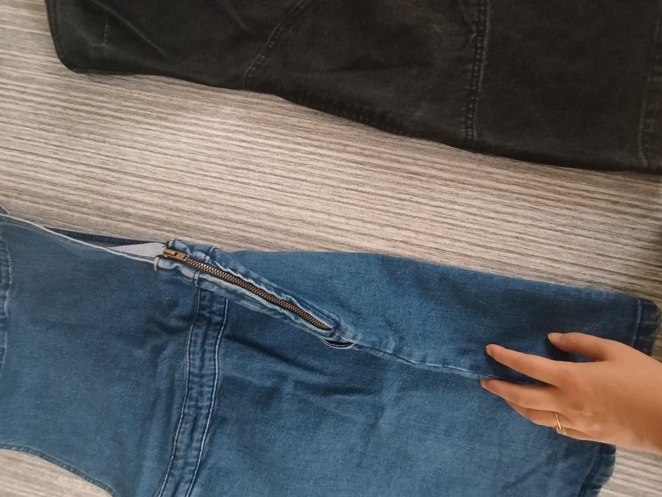 Kadın Mavi Kot Kısa Tulum - Görsel 3