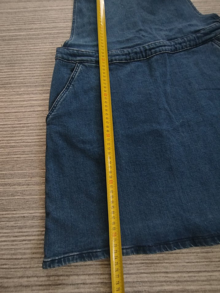 Kadın Mavi Kot Kısa Tulum - Görsel 4