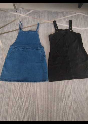 Kadın Siyah Kot Askılı Kısa Tulum - Görsel 5