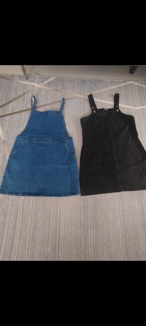 Kadın Siyah Kot Askılı Kısa Tulum - Görsel 5