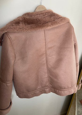 Kürklü Bej Süet Kadın Ceket - Görsel 3