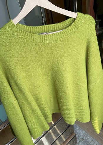 Zara yeşil Örgü Kadın Kazak - Görsel 2