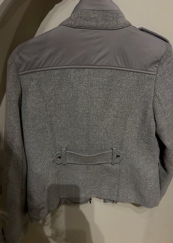 Gri Düğmeli Kadın Midi Ceket - Görsel 2