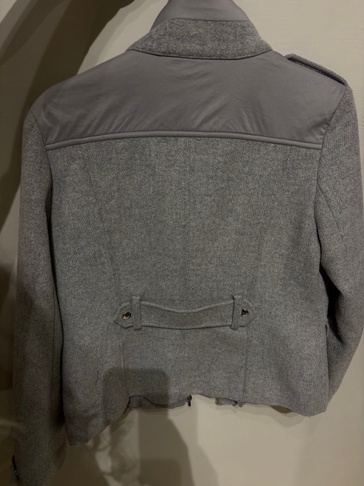 Gri Düğmeli Kadın Midi Ceket - Görsel 2