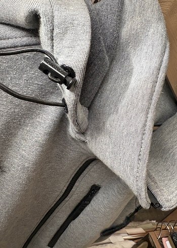 Gri Fermuarlı Kadın Sweatshirt Ceket - Görsel 5