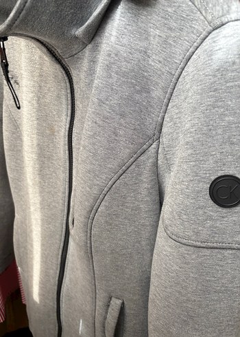Gri Fermuarlı Kadın Sweatshirt Ceket - Görsel 3