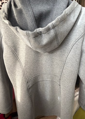 Gri Fermuarlı Kadın Sweatshirt Ceket - Görsel 4