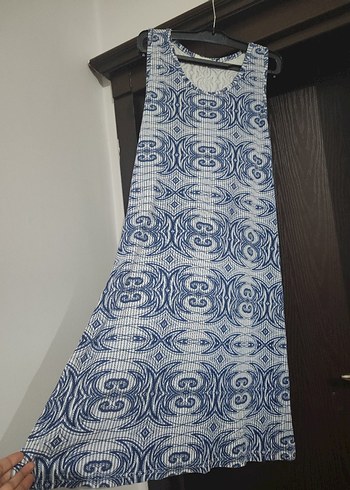 Kadın Lacivert Batik Desen Kısa Elbise - Görsel 2