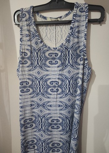 Kadın Lacivert Batik Desen Kısa Elbise - Görsel 4