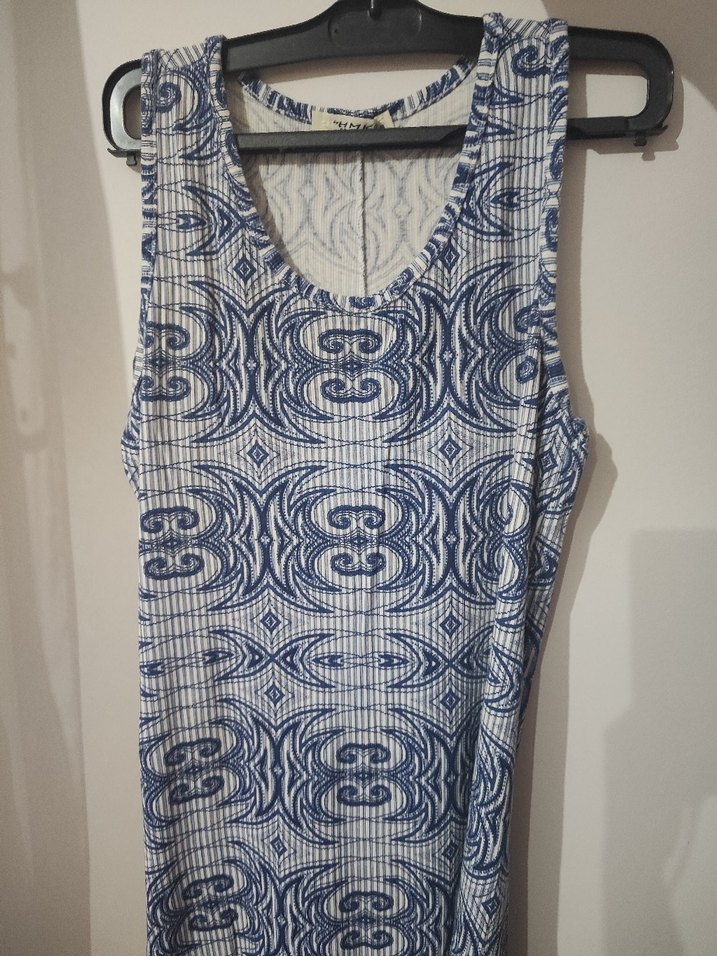 Kadın Lacivert Batik Desen Kısa Elbise - Görsel 4