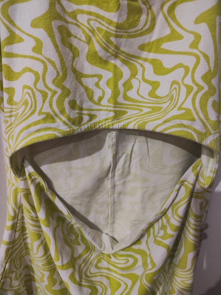 DeFacto Cool Dekolteli Mini Elbise - Yeşil Girdap Desenli - Görsel 2