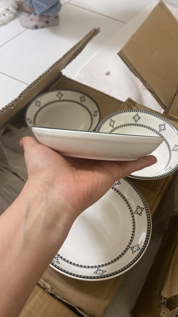 Siyah desenli beyaz yemek tabakları - Görsel 2