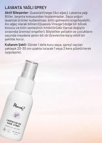Lavanta Yağlı Saç Spreyi 50 ml - Görsel 3
