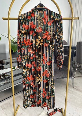 Çiçek Desenli Uzun Bohem Kimono