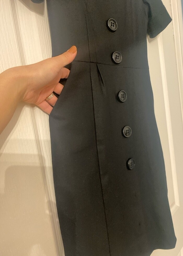 Siyah elbise kısa kol - Görsel 3