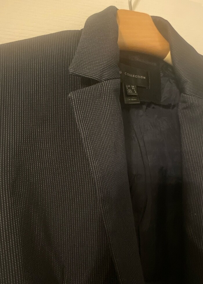 Siyah çizgili Ceket takım pantolon - Görsel 2