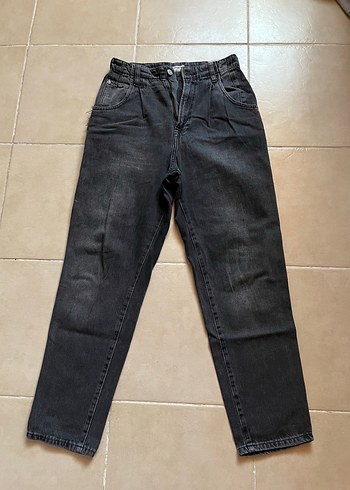 Pepe Jeans Gri Baskılı Rahat Kesim Kadın Kot Pantolon