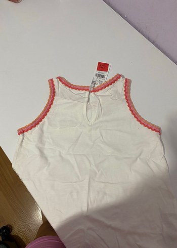 Kız Çocuk Beyaz Fırfırlı Pamuklu Atlet - Görsel 4