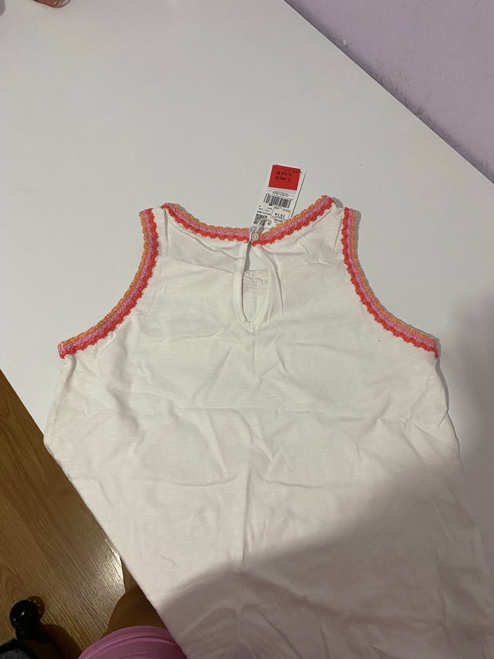 Kız Çocuk Beyaz Fırfırlı Pamuklu Atlet - Görsel 4