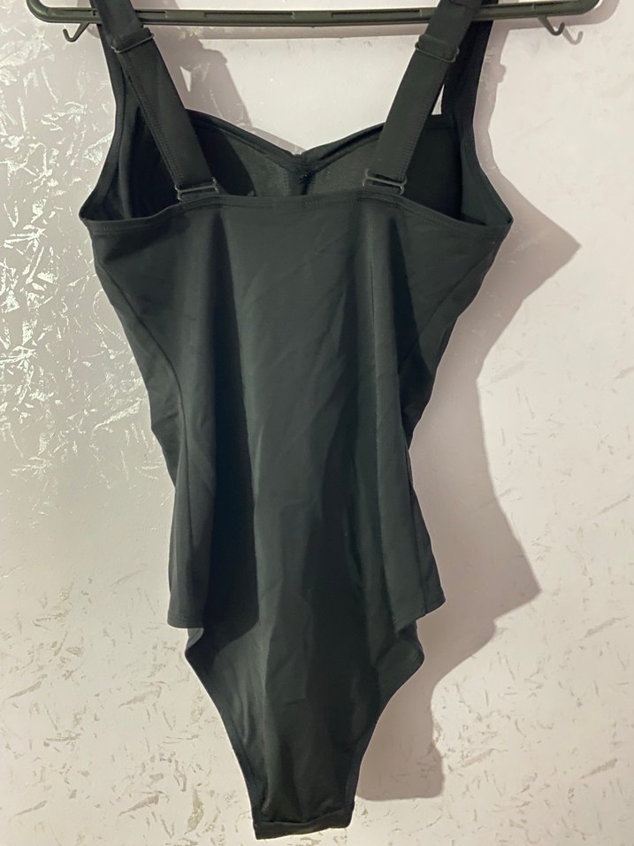 Siyah Drapeli Strappy Kadın Mayo - Görsel 2