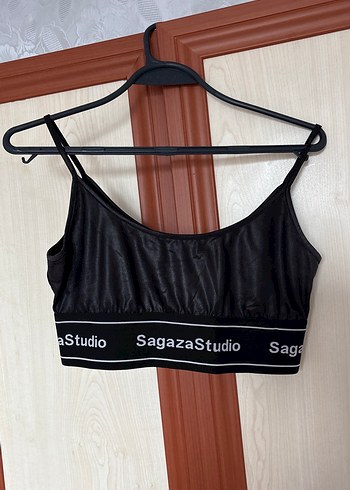 Siyah Deri Crop Büstiyer - Görsel 2