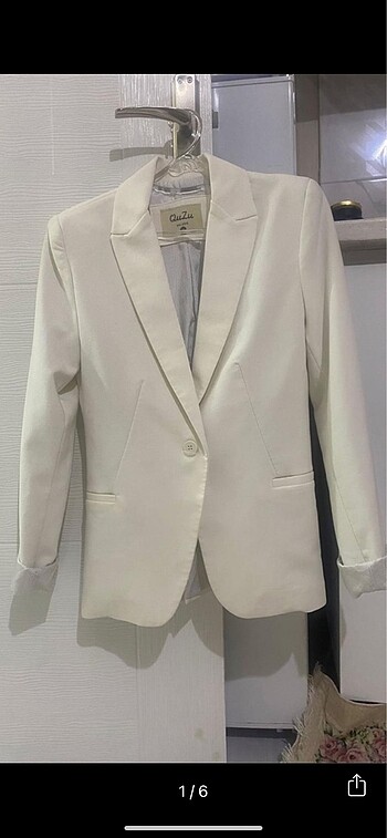 QuZu Beyaz blazer ceket
