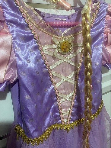 Diğer rapunzel kostüm elbise + taç (yaş stand hediye)