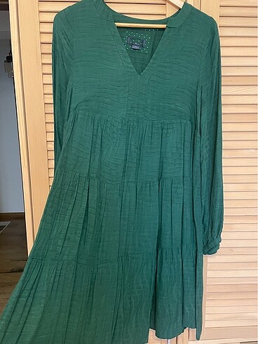 Anthropologie elbise 36 yeşil