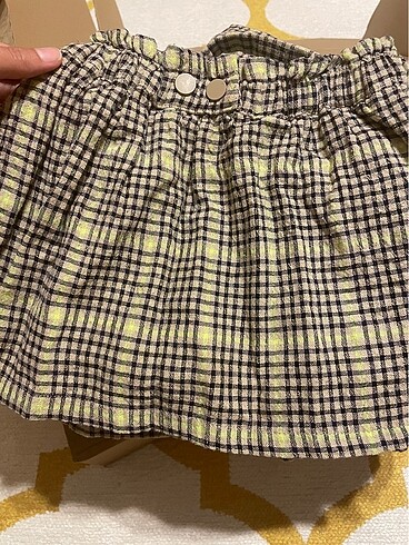 12-18 Ay Beden Zara 1 yaş elbise yeşil kareli askılı
