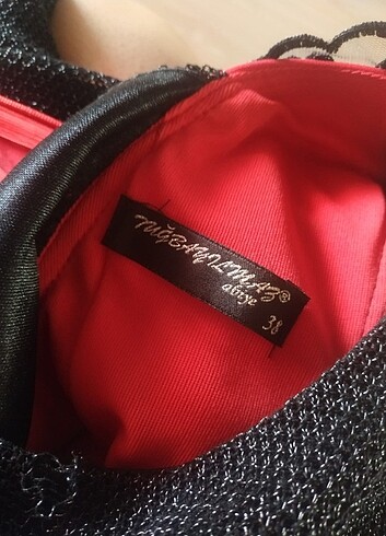 Tesettür Kırmızı Elbise Abiye 38 Beden - Görsel 6