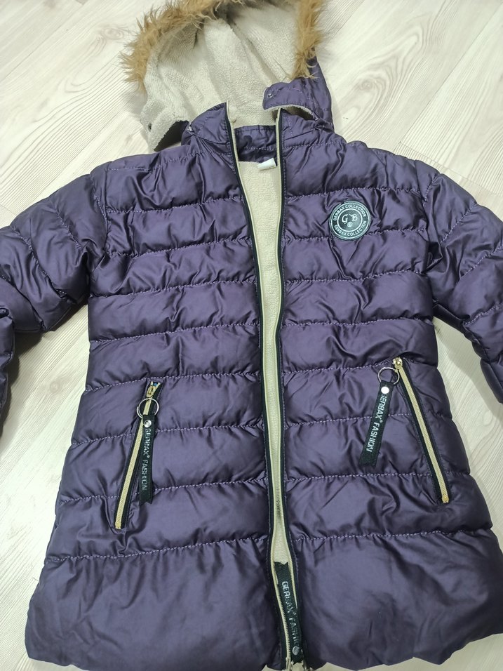 Kadın Mor Kürklü Kış Mont - Görsel 2