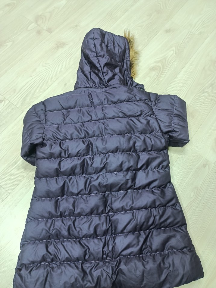 Kadın Mor Kürklü Kış Mont - Görsel 5