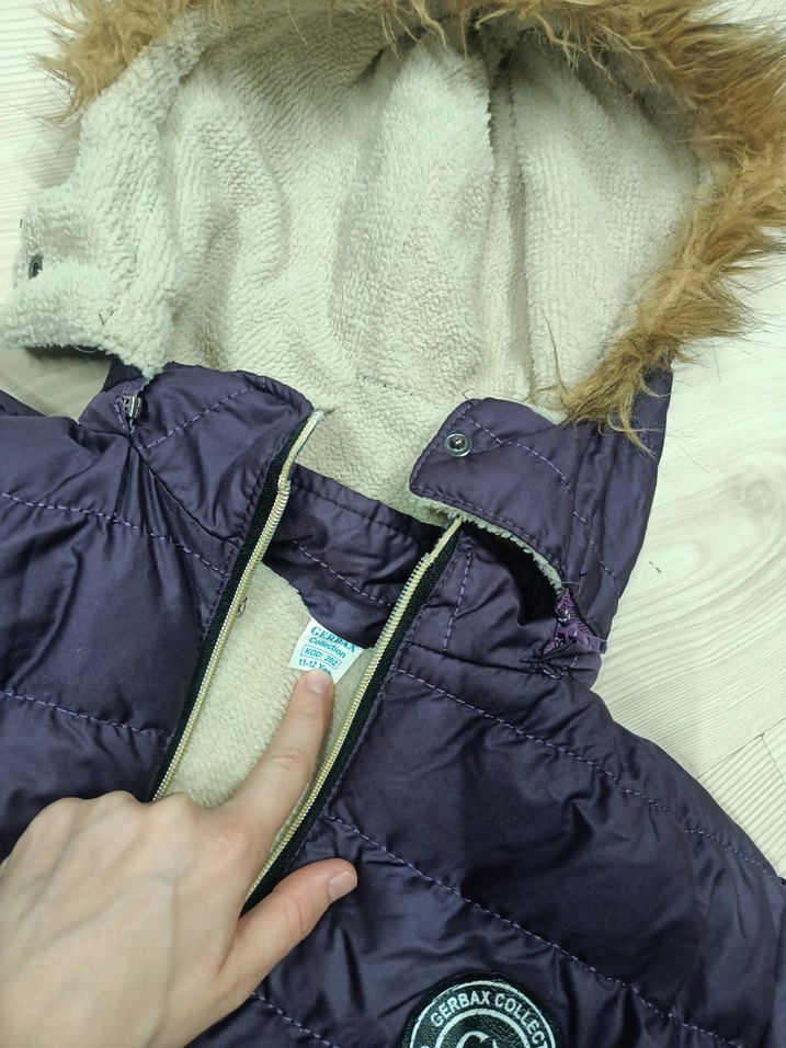 Kadın Mor Kürklü Kış Mont - Görsel 3