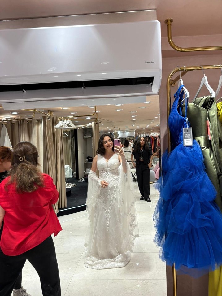 Beyaz Bohem A Kesim Gelinlik - Görsel 4