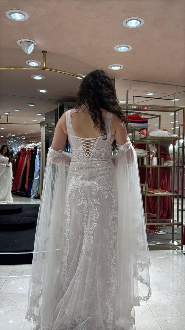 Beyaz Bohem A Kesim Gelinlik - Görsel 2