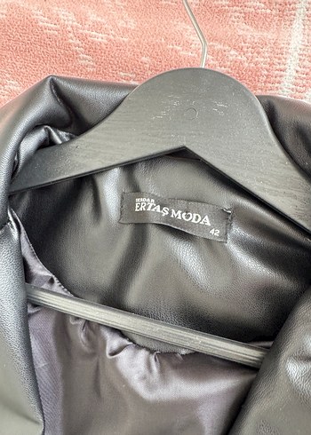 Düğmeli Siyah Deri Kadın Ceket - Görsel 2