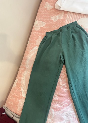 Koyu Yeşil Kadın Kumaş Pantolon - Görsel 3