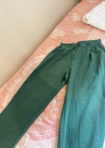 Koyu Yeşil Kadın Kumaş Pantolon - Görsel 2