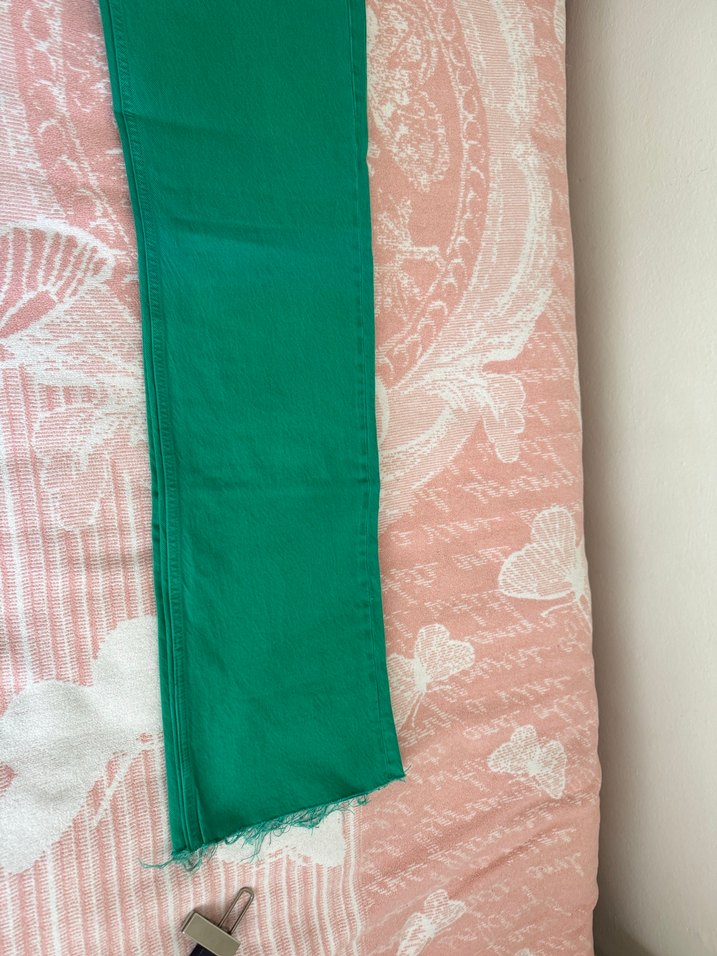 Yeşil Midi Kumaş Kadın Pantolon - Görsel 2